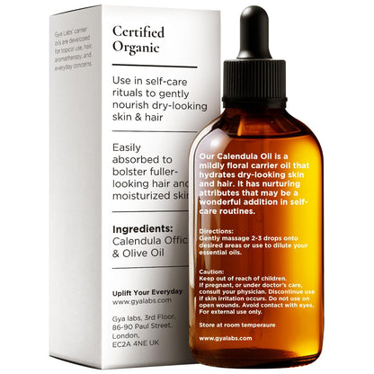 Gya Labs Calendula Carrier Oil - 1 Fl Oz - for Hair, Skin, Face, Scalp & Body Massage