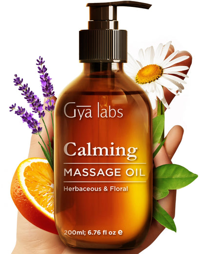 Gya Labs Calming Massage Oil - 6.76 Fl Oz - Non-Greasy Sore Muscle Relief & Relaxation