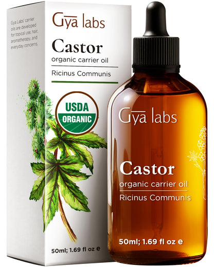 Gya Labs Castor Carrier Oil - 1.7 Fl Oz | For Hair, Skin, Face, Scalp & Body Massage