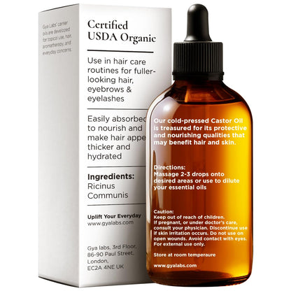 Gya Labs Castor Carrier Oil - 1.7 Fl Oz | For Hair, Skin, Face, Scalp & Body Massage