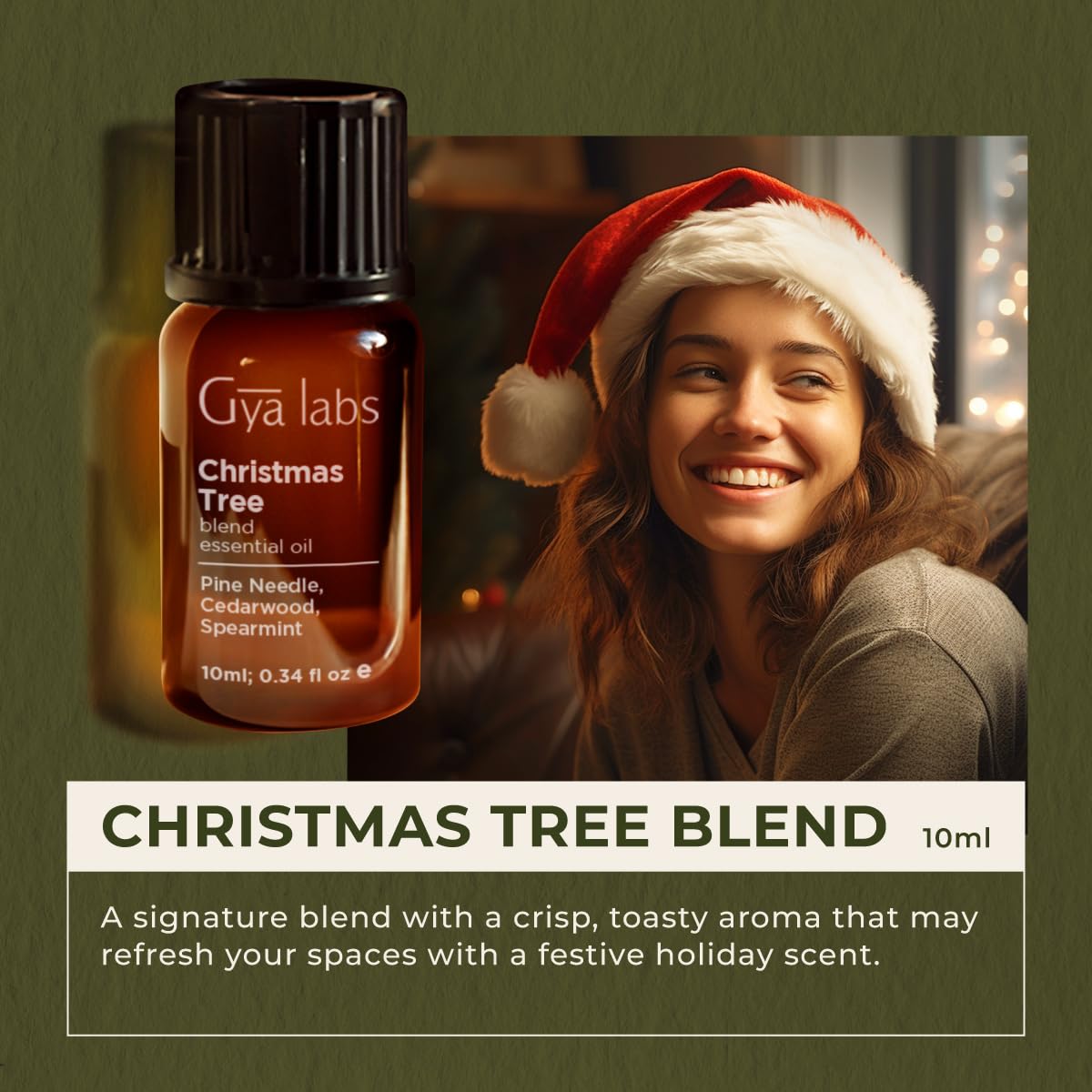 Gya Labs Christmas Tree Essential Oils Blends – 0.34 Fl Oz | Diffuser, Aromatherapy & DIY Candle Scents