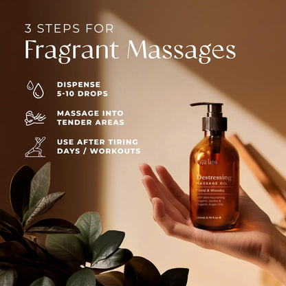 Gya Labs Destressing Massage Oil - 6.76 fl oz | Non-Greasy Sore Muscle Relief