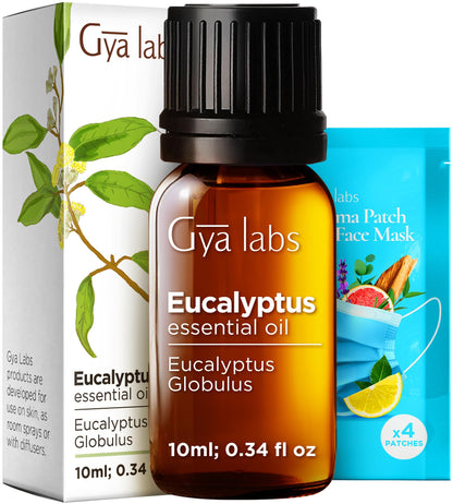 Gya Labs Eucalyptus Essential Oil - 0.34 Fl Oz | Diffuser, Massage, Hair, Skin, Aromatherapy