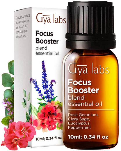 Gya Labs Focus Booster Essential Oil Blend – Fresh Mint Scent (0.34 fl oz)