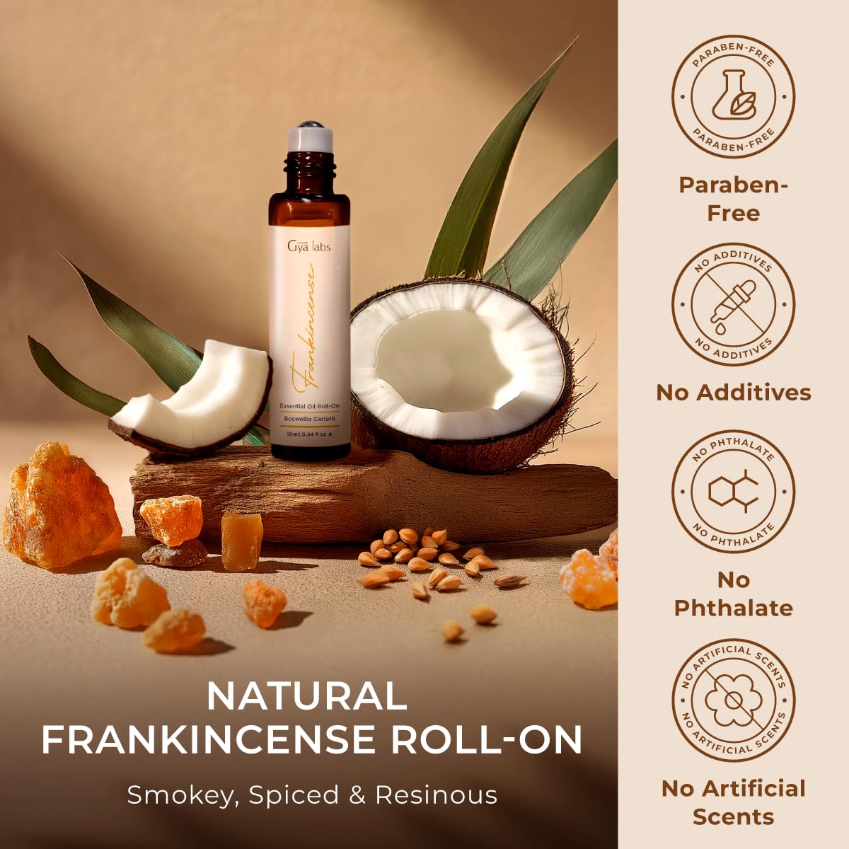 Gya Labs Frankincense Essential Oil Roll-On - 0.34 fl oz Travel Size