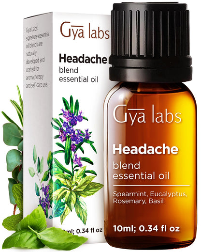 Gya Labs Headache Essential Oil Blend – Diffuser, Aromatherapy & DIY (0.34 Fl Oz)