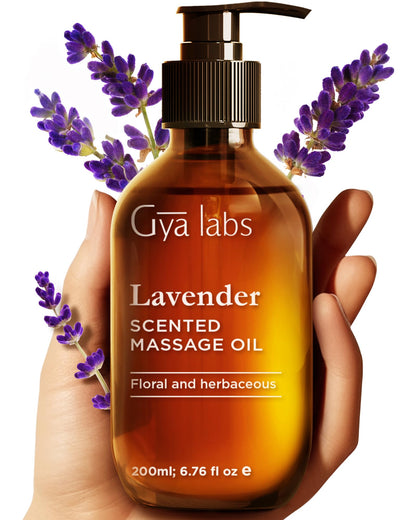 Gya Labs Lavender Massage Oil – 6.76 Fl Oz, Non-Greasy for All Skin Types