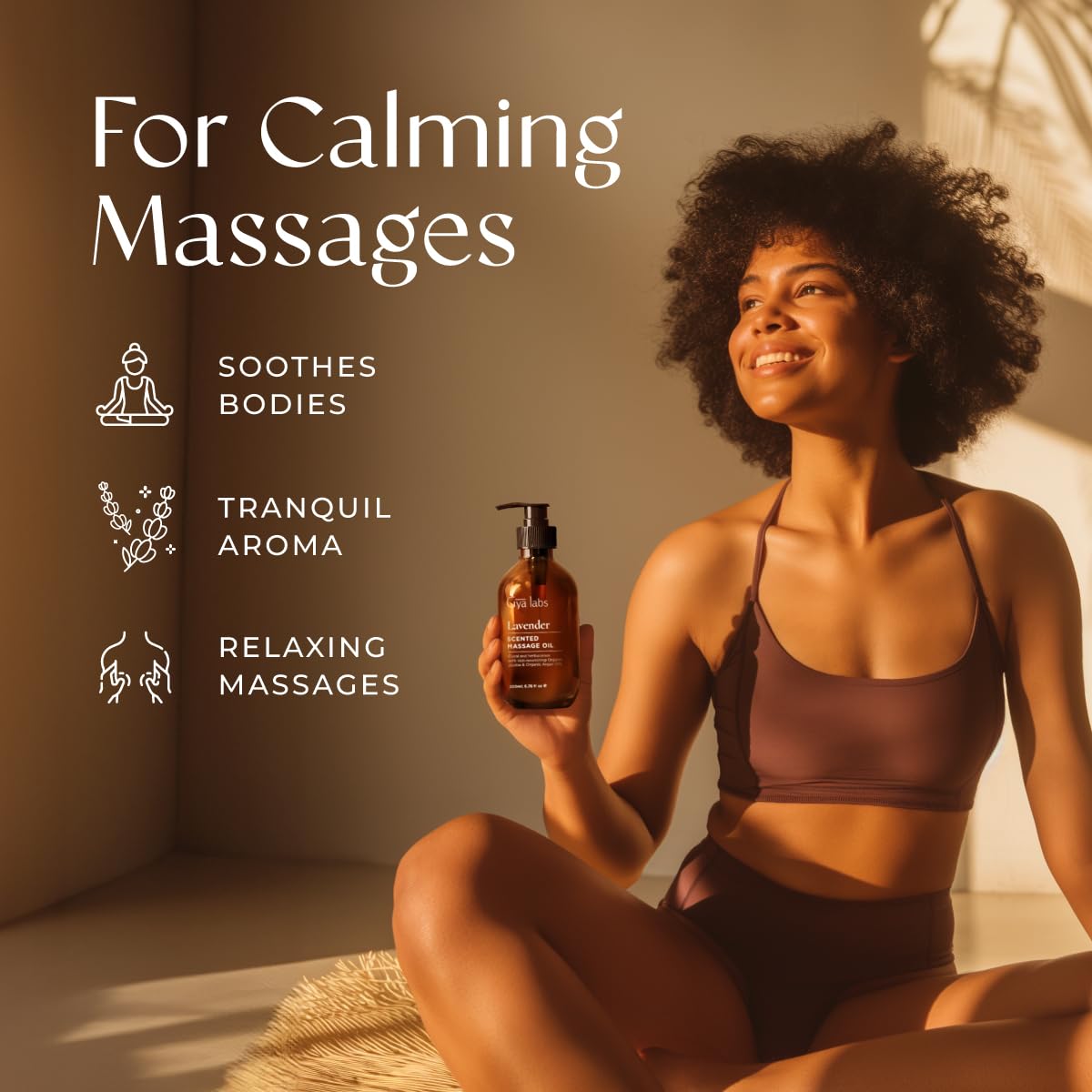 Gya Labs Lavender Massage Oil – 6.76 Fl Oz, Non-Greasy for All Skin Types