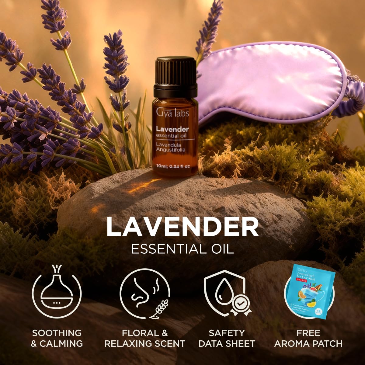 Gya Labs Lavender Essential Oil 0.34 fl oz | Premium Grade for Diffuser, Aromatherapy, Skin & Hair Care, Body Massage & DIY Candles