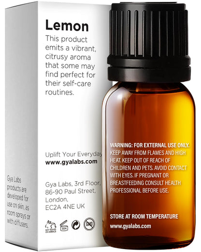 Gya Labs Lemon Essential Oil - 0.34 Fl Oz | Pure Lemon Oil for Hair, Skin, Teeth & Gums, Diffuser