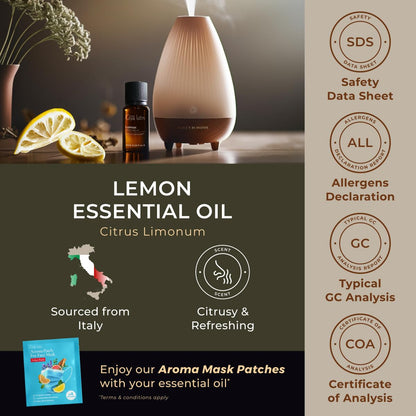 Gya Labs Lemon Essential Oil - 0.34 Fl Oz | Pure Lemon Oil for Hair, Skin, Teeth & Gums, Diffuser