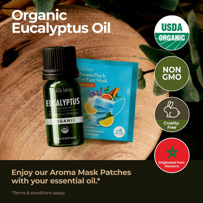 Gya Labs Organic Eucalyptus Essential Oil 0.34 fl oz – Skin, Hair, Diffuser