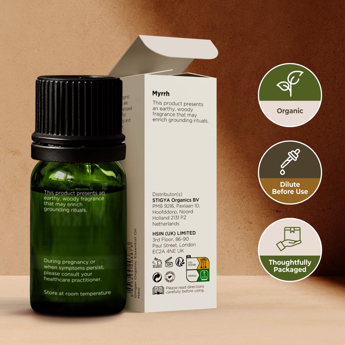 Gya Labs Organic Myrrh Essential Oil - 0.34 fl oz | Skin, Hair, Diffuser, Aromatherapy & DIY Candle Making Scents