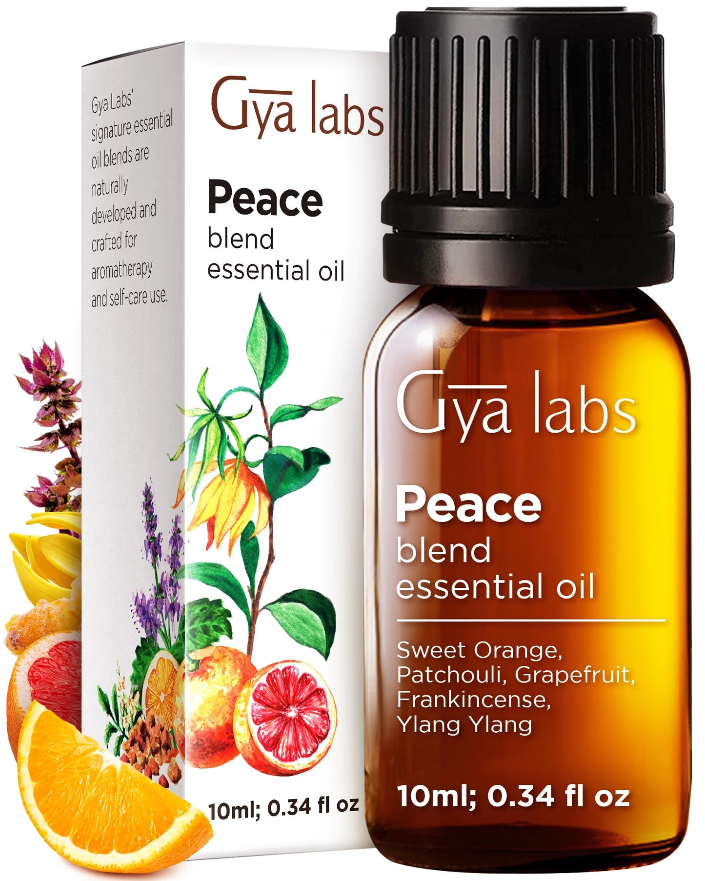 Gya Labs Peace Essential Oil Blend - Diffuser & DIY (Frankincense, Grapefruit, Patchouli)