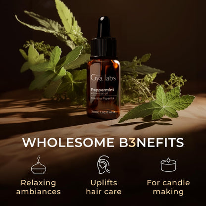 Gya Labs Peppermint Essential Oil 1.02 fl oz – 100% Pure for Hair, Skin, Teeth, Gums, Diffuser & DIY Candles
