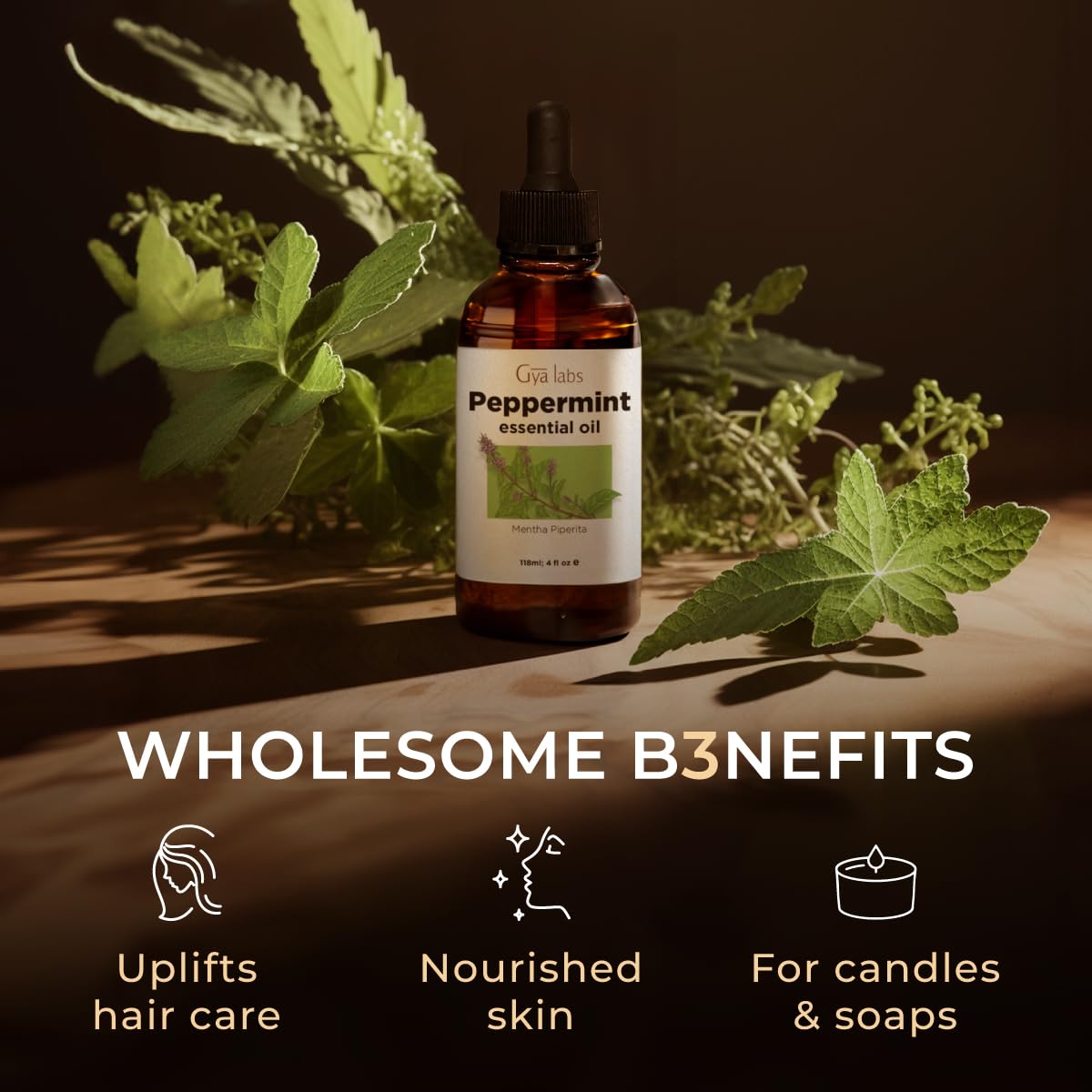 Gya Labs Peppermint Essential Oil for Hair – 4 Fl Oz | Premium Diffuser & Aromatherapy