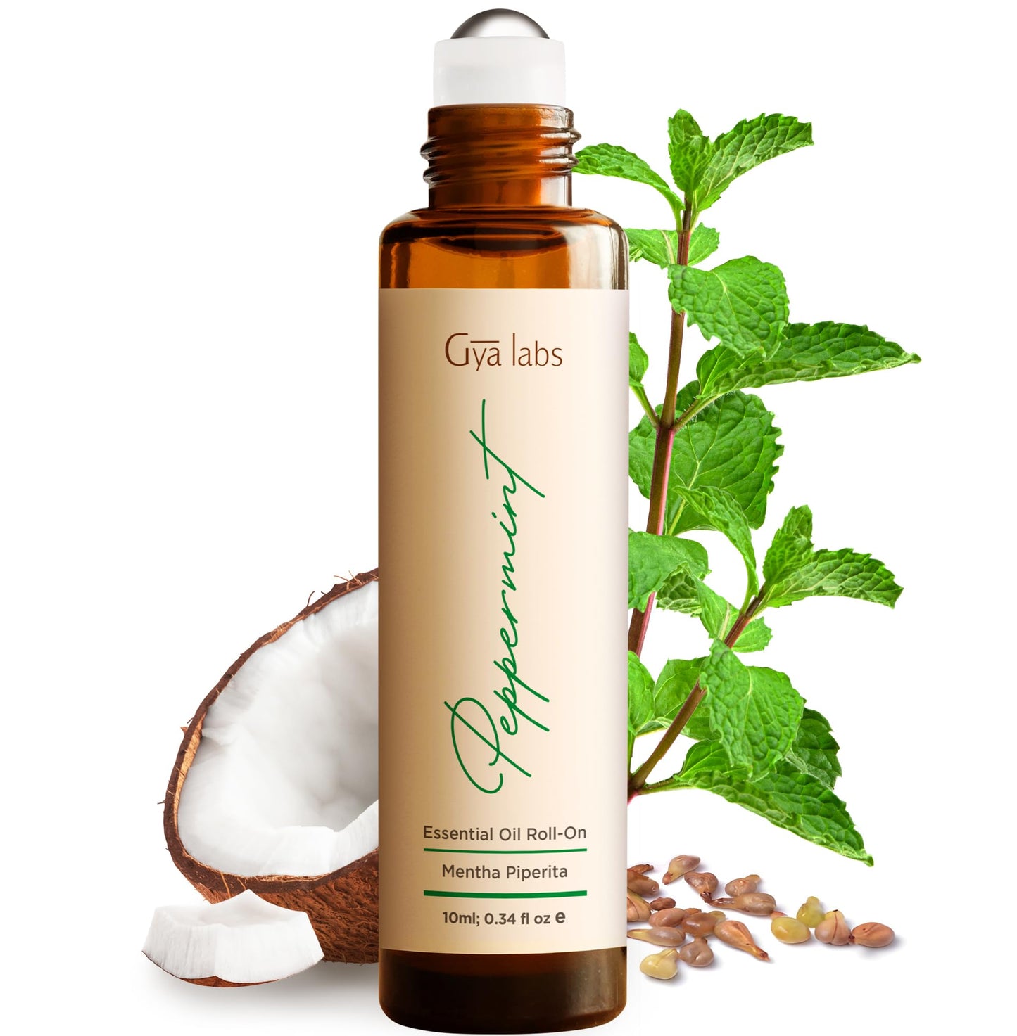 Gya Labs Peppermint Essential Oil Roll-On – 0.34 fl oz Travel Size