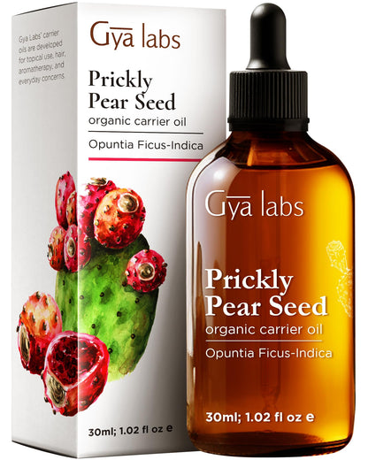 Gya Labs Prickly Pear Seed Carrier Oil - 1 Fl Oz - for Hair, Skin, Face, Scalp & Body Massage