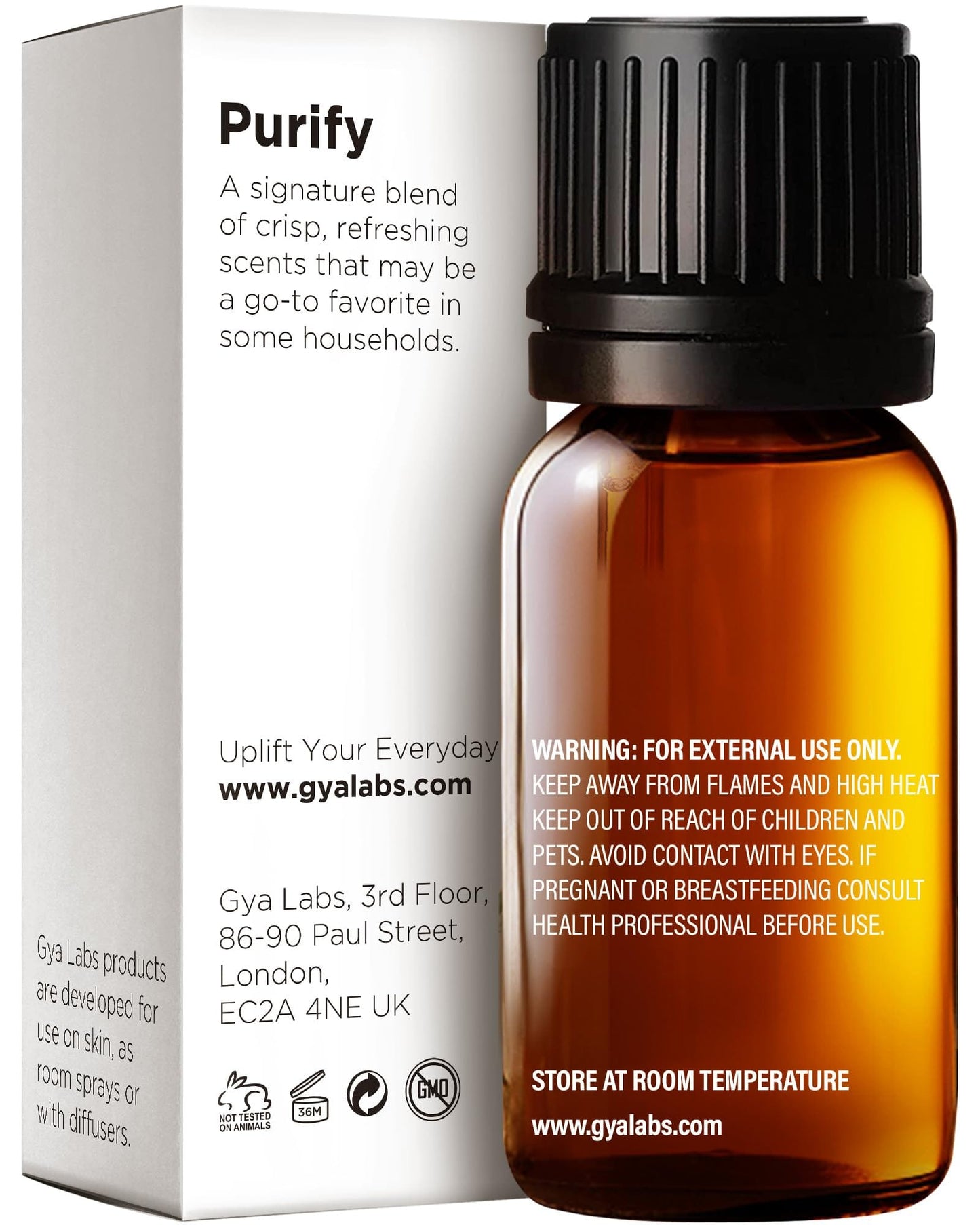 Gya Labs Purify Essential Oil Blend for Diffuser & Skin - Fresh & Cleansing Scent for Aromatherapy, Air Freshener (0.34 fl oz)