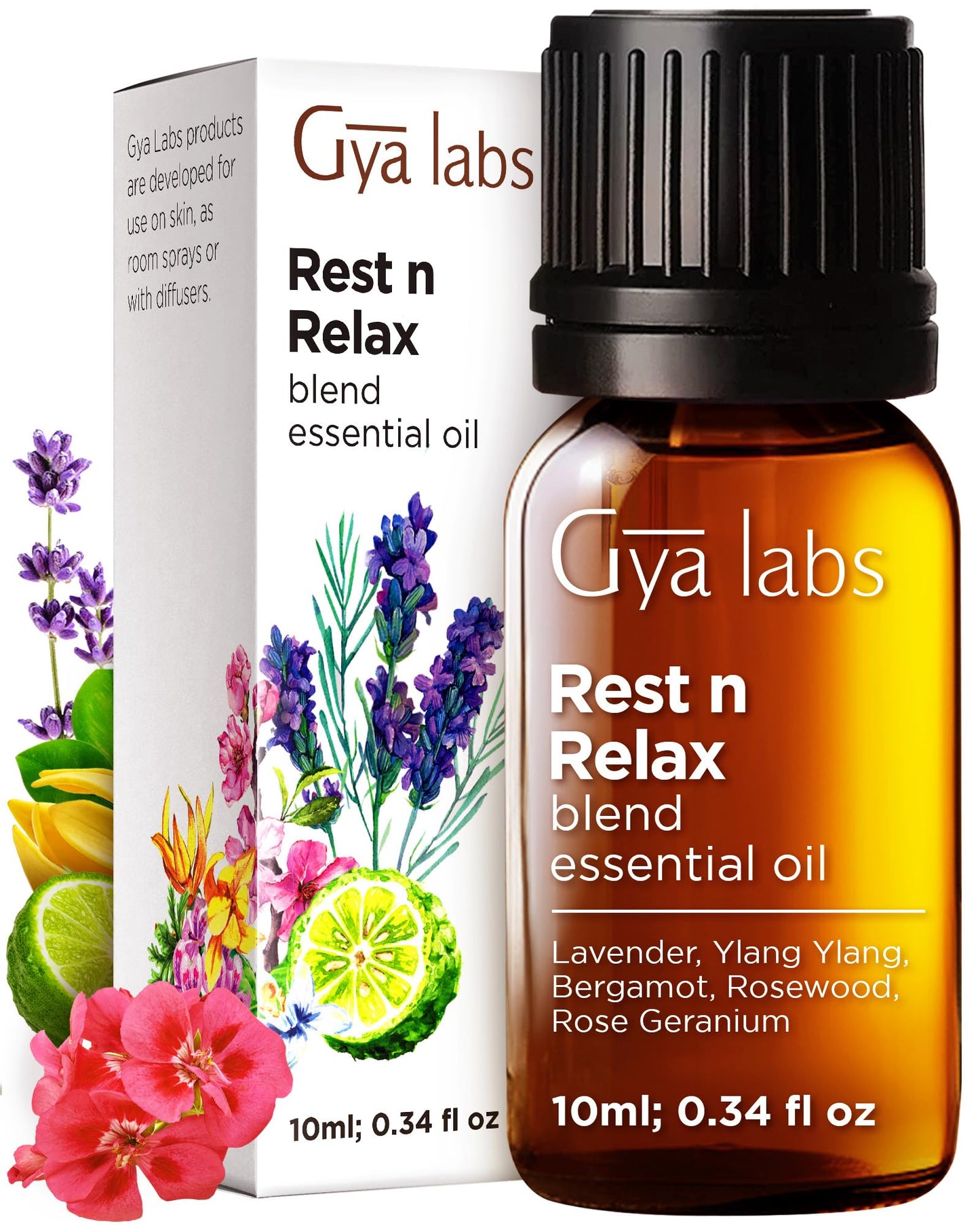 Gya Labs Rest N Relax Essential Oil Blend – Calming & Relaxing (0.34 oz)
