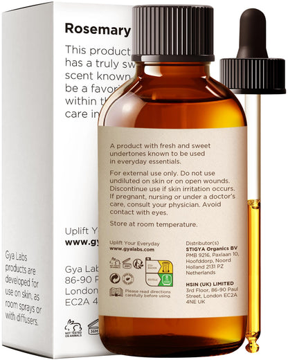 Gya Labs Rosemary Essential Oil – 4oz for Hair, Diffuser & DIY Scents