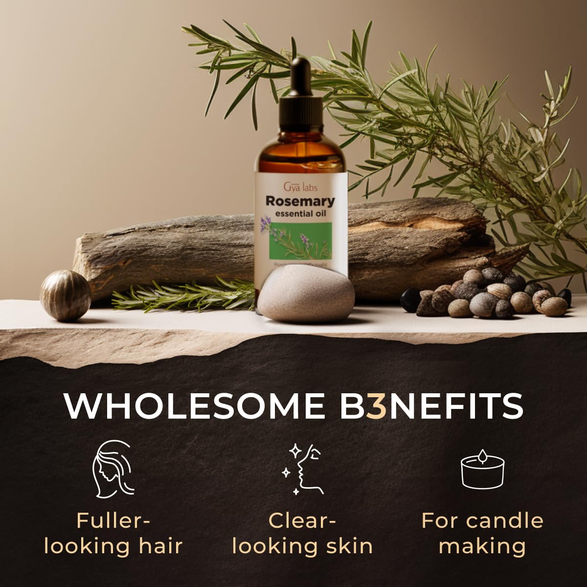 Gya Labs Rosemary Essential Oil – 4oz for Hair, Diffuser & DIY Scents
