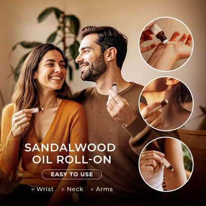 Gya Labs Sandalwood Essential Oil Roll-On – 0.34 fl oz Travel Size for Skin & Aromatherapy
