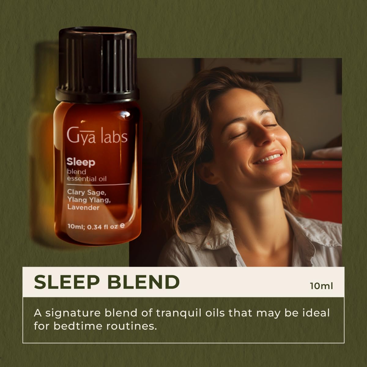 Gya Labs Sleep Essential Oil Blend – 0.34 oz, Pure Sleep Oil for Diffuser & Aromatherapy