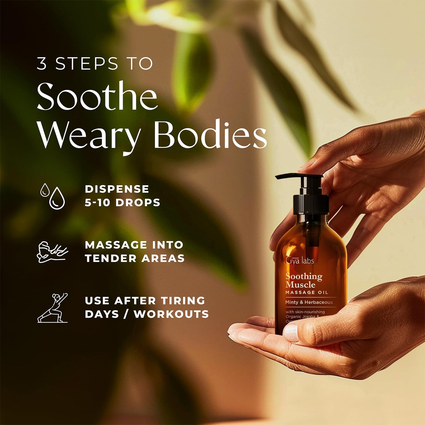 Gya Labs Soothing Massage Oil – 6.76 Fl Oz | Non-Greasy Formula for Sore Muscles & Deep Relaxation