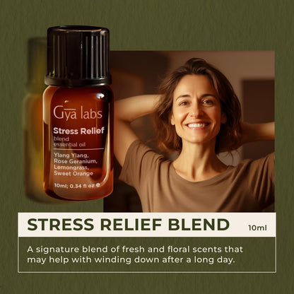 Gya Labs Stress Relief Essential Oil Blend – Diffuser & Aromatherapy, 0.34 Fl Oz