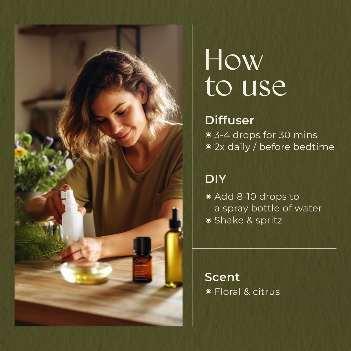 Gya Labs Stress Relief Essential Oil Blend – Diffuser & Aromatherapy, 0.34 Fl Oz