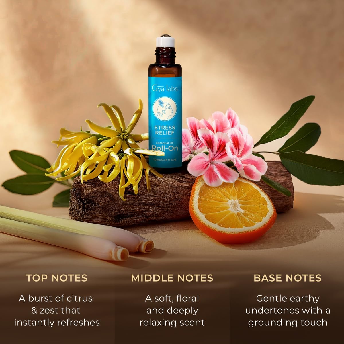 Gya Labs Stress Relief Essential Oil Roll-On - 0.34 fl oz Travel Size