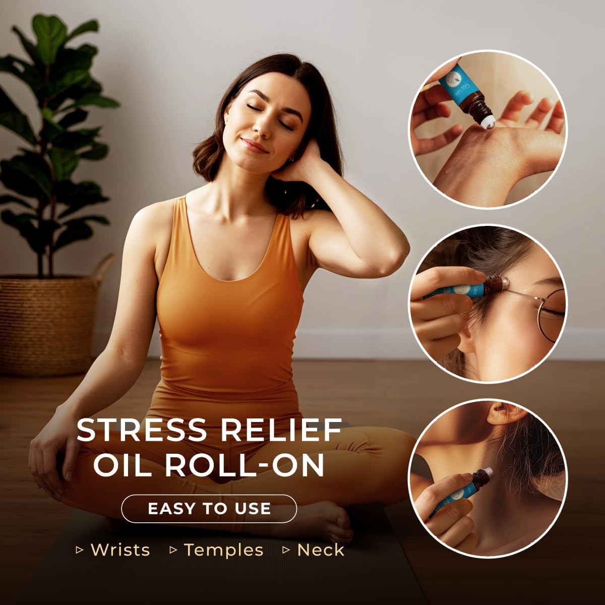 Gya Labs Stress Relief Essential Oil Roll-On - 0.34 fl oz Travel Size