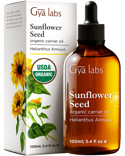 Gya Labs Sunflower Carrier Oil 3.4 oz – Hair, Skin, Face, Scalp & Body