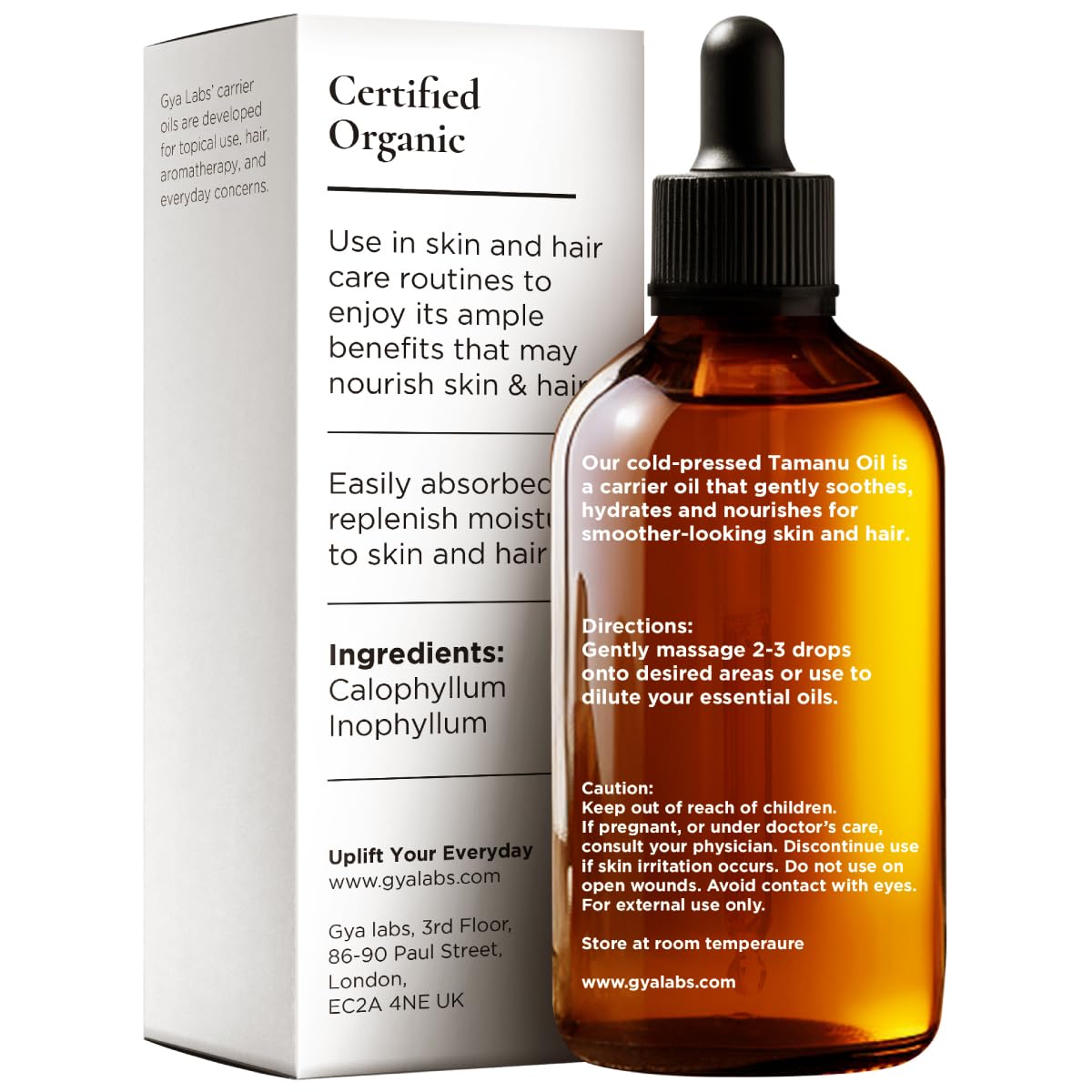 Gya Labs Tamanu Carrier Oil - 1 Fl Oz for Hair, Skin, Face, Scalp & Body Massage