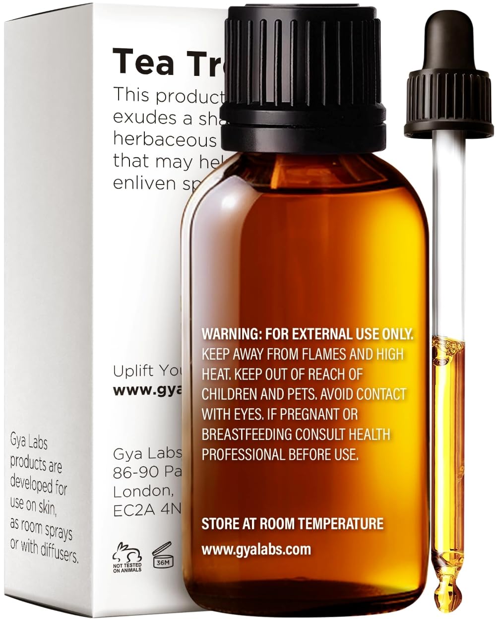 Gya Labs Tea Tree Essential Oil 1.02 fl oz – Diffuser, Skin, Hair, Nails, Aromatherapy, Soap & Candle Making