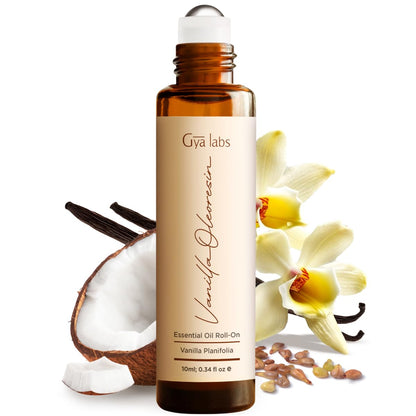 Gya Labs Vanilla Oleoresin Essential Oil Roll-On – 0.34 Fl Oz Travel Size