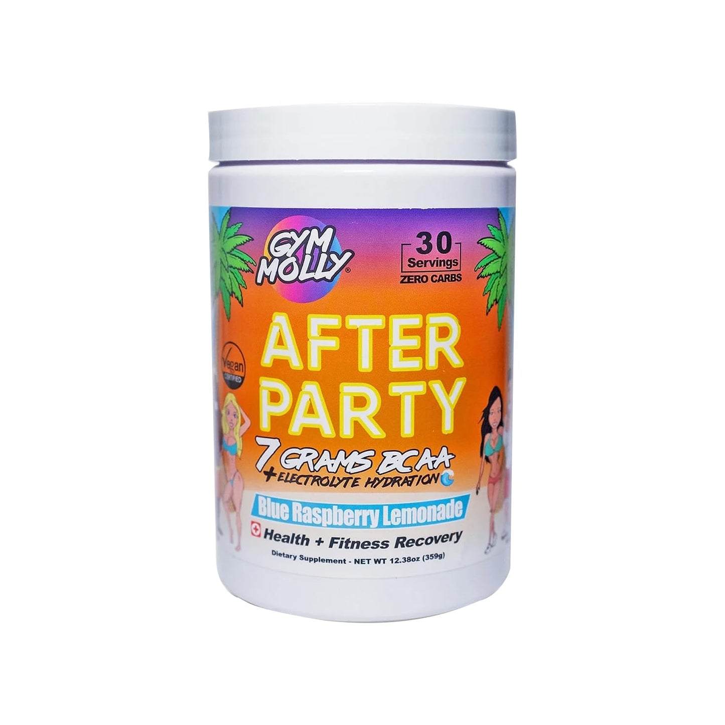 Gym Molly After Party Vegan BCAA Powder – Electrolyte, Zero Carbs, 35 Calories