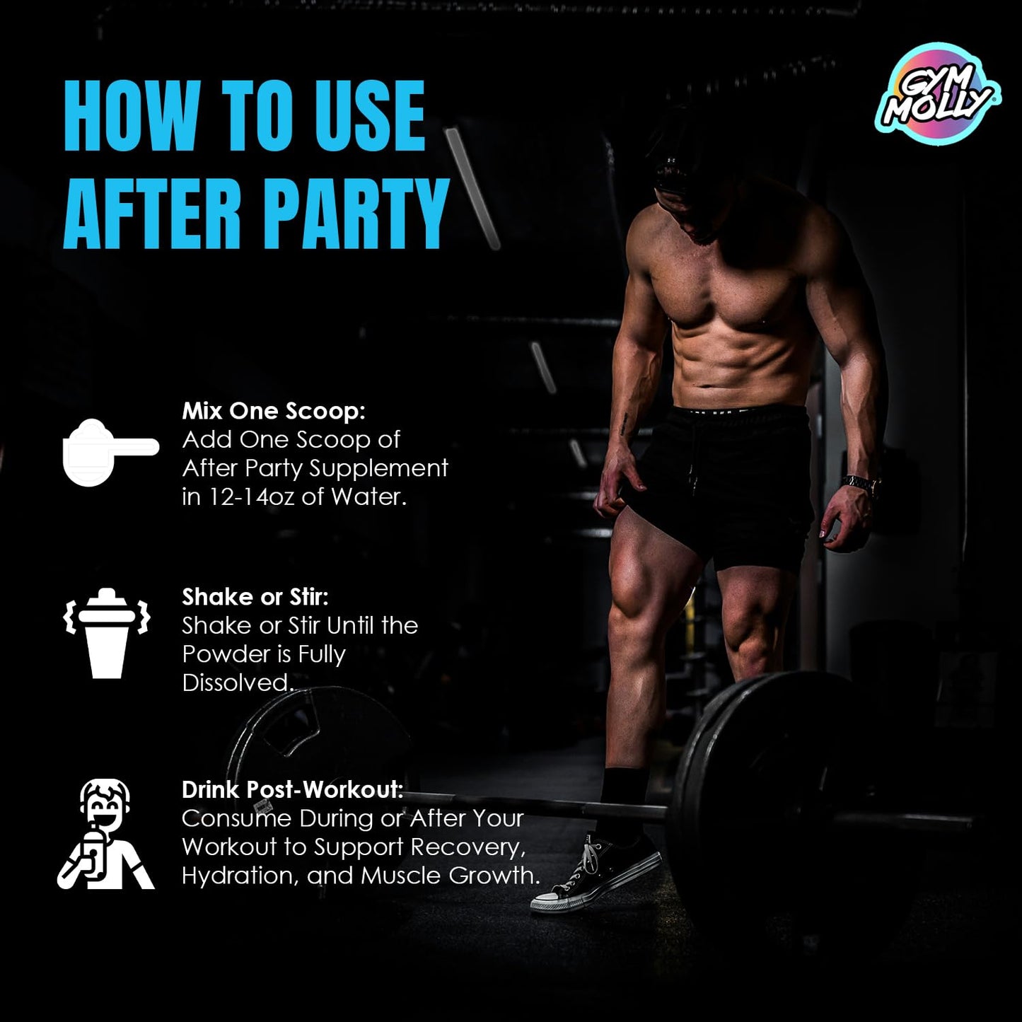 Gym Molly After Party Vegan BCAA Powder – Electrolyte, Zero Carbs, 35 Calories