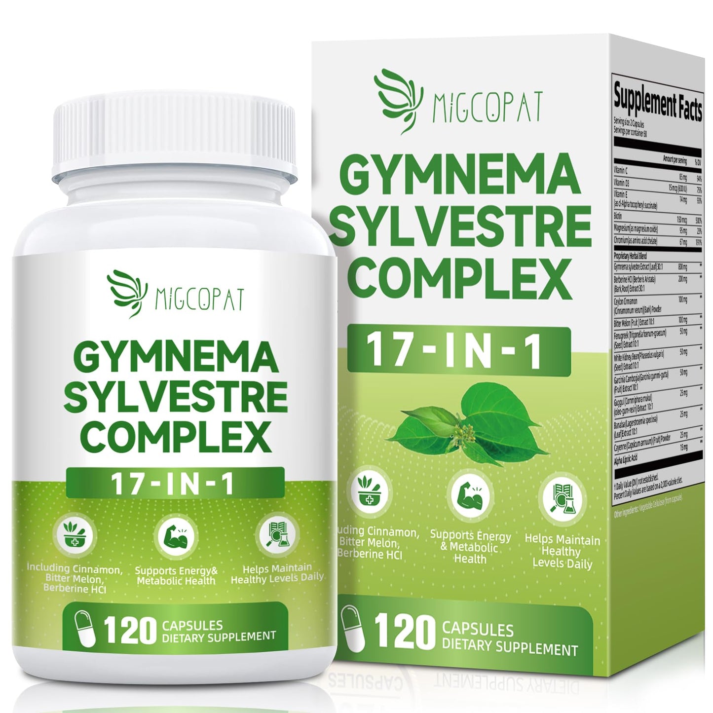 Gymnema Sylvestre 24,000 mg | 17-in-1 Herbal Complex with Berberine, Cinnamon & Chromium