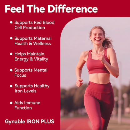 Gentle Iron Plus for Women – 18 mg Slow-Release Iron, Folic Acid, B12, Vitamin C & B6 | 20 Tablets