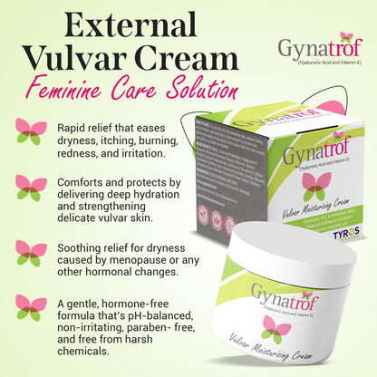 Gynatrof Vulva Moisture Cream – Gentle Hydration for Sensitive Skin, Daily Comfort, 2 oz