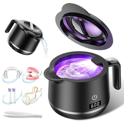GYNHD Ultrasonic Retainer Cleaner: 45kHz, 200ml, 5 Modes, UV Light, Digital Timer