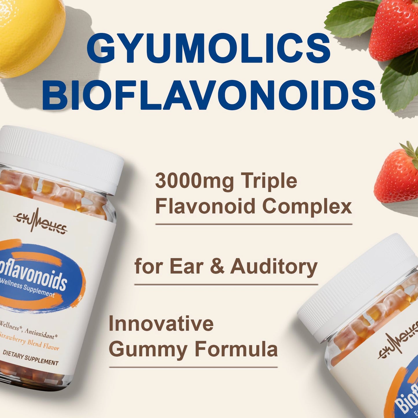 Gyumolics Flavonoid Gummies 3000mg – Bioflavonoid Complex + Vitamin C (60 Gummies)
