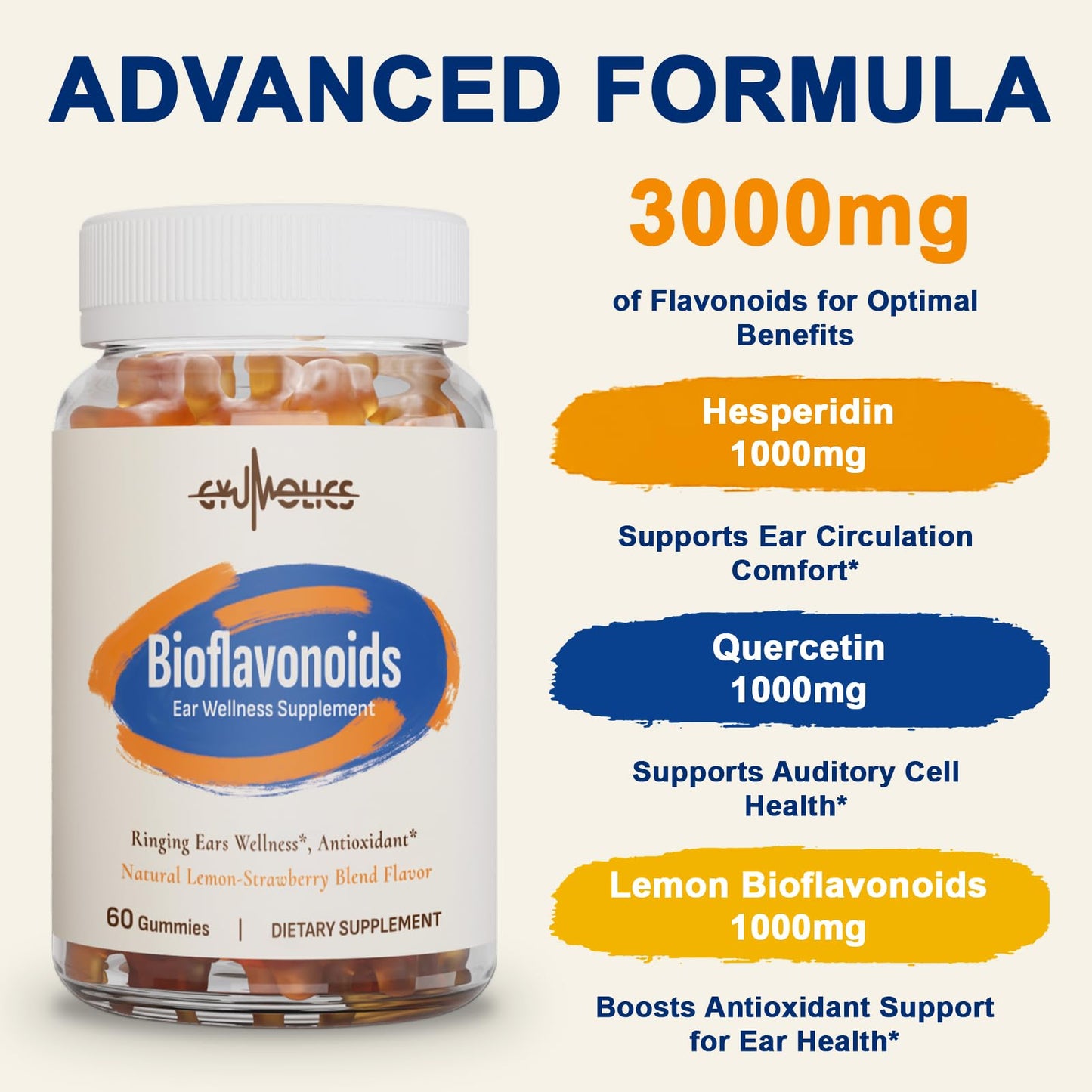 Gyumolics Flavonoid Gummies 3000mg – Bioflavonoid Complex + Vitamin C (60 Gummies)