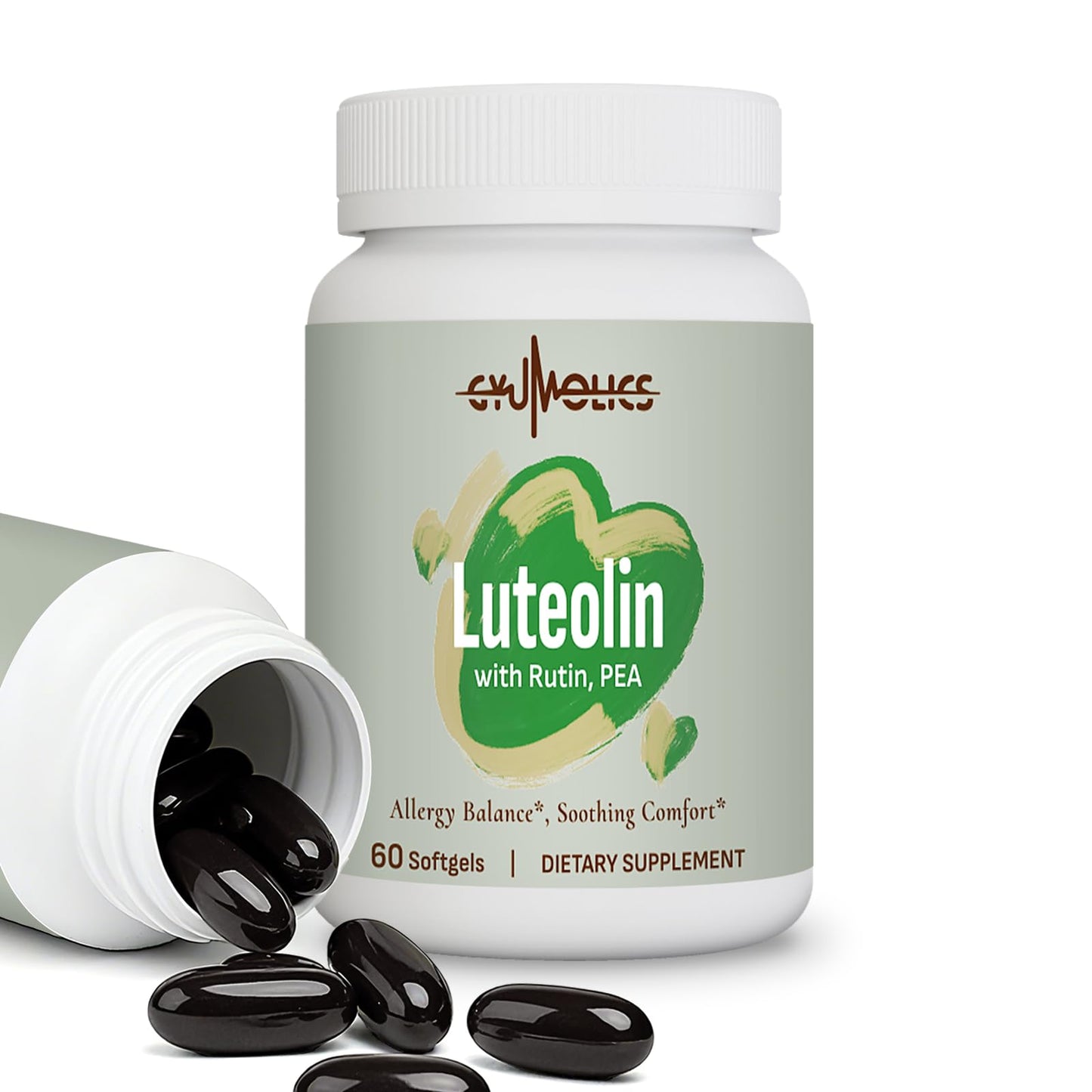 Gyumolics Luteolin 300mg - 150mg Luteolin, 75mg Rutin, 75mg PEA | Vegetarian, Gluten-Free, 60 Softgels
