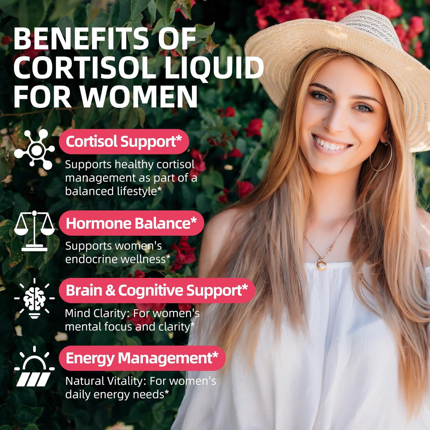 GZ HAOYUAN Cortisol Support Drops – 2 fl oz – Strawberry (Magnesium, Ashwagandha & L-Theanine)