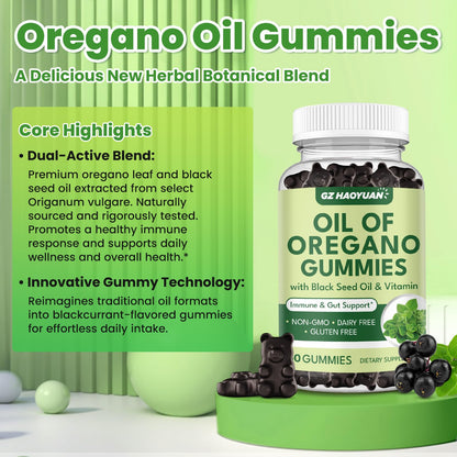 GZ HAOYUAN Oregano Gummies with Black Seed Oil & Vitamin D3