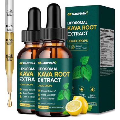 GZ HAOYUAN Liposomal Kava Drops – Calming Kava Liquid with GABA & Ashwagandha