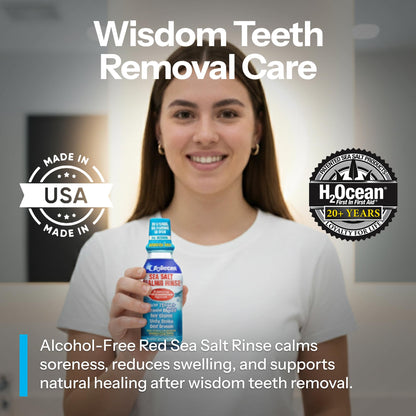 H2Ocean Healing Rinse – Alcohol & Fluoride Free Sea Salt Mouthwash, Arctic Ocean Mint, 16 oz
